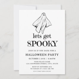 Skrämmande vit spökdräkt för vuxen Halloweenfest Inbjudningar