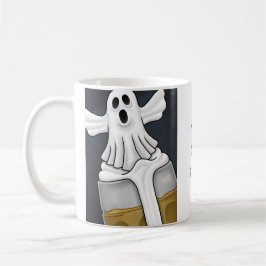 Skrämmande vita spöke kaffemugg