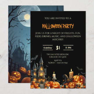 Skrämmande vuxen Halloweenfest Inbjudningar