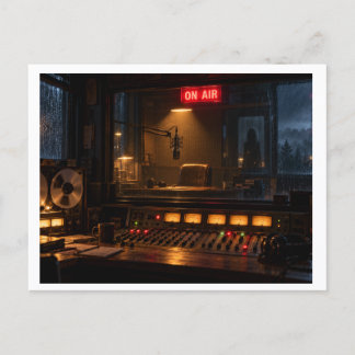 Skrämmande vykort från radiostation - Vintage-skrä