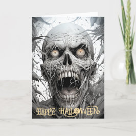 Skrämmande Zombie Halloween Helgkort