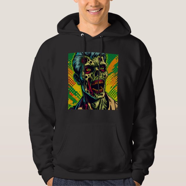 Skrämmande Zombie Halloweenfest Hoodie (Framsida)