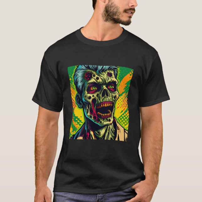 Skrämmande Zombie Halloweenfest T Shirt (Framsida)
