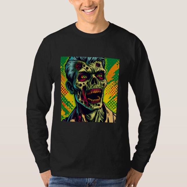 Skrämmande Zombie Halloweenfest T Shirt (Framsida)