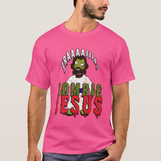 Skrämmande Zombie Jesus vill ha HJÄRNOR Rolig Skrä T Shirt