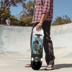 Skrämmande Zombie Kyrkogård Fullmåne Rollig Mini Skateboard Bräda 18,5 Cm