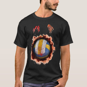 skrämmande zombie player volleyball creepy volleyb t shirt