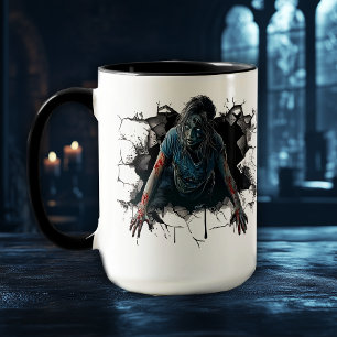 Skrämmande Zombie Skräck - Rädande Halloween Mugg