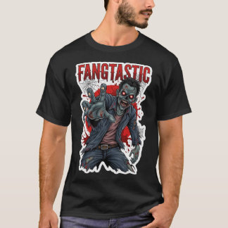 Skrämmande zombie som sträcker sig fram med glödan t shirt