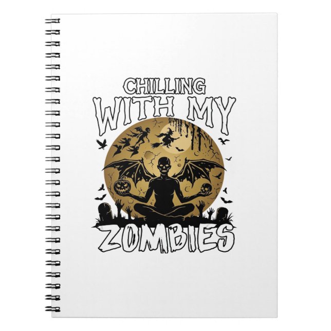 Skrämmande zombies Halloween bevingad demon mångra Anteckningsbok (Framsidan)