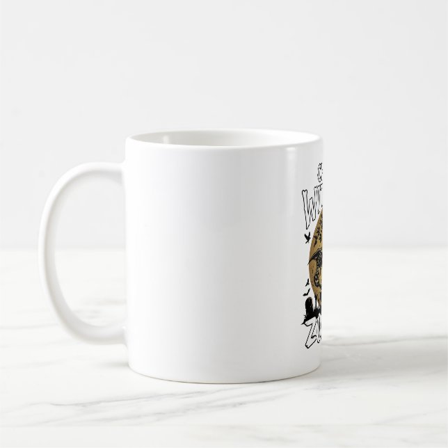 Skrämmande zombies Halloween Bevingad demon mångra Kaffemugg (Vänster)