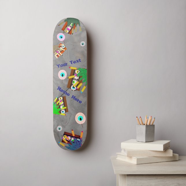 Skrämmande zombies sötsakständer mini skateboard bräda 18,5 cm (Väggkonst)