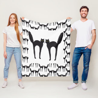 Skrämmd svarta katter fleecefilt