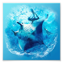 Skrämrocka och dykare fototryck