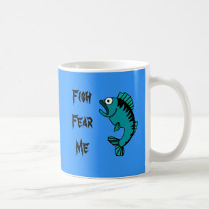 Skrämt Bass-fisk fruktar mig Kaffemugg