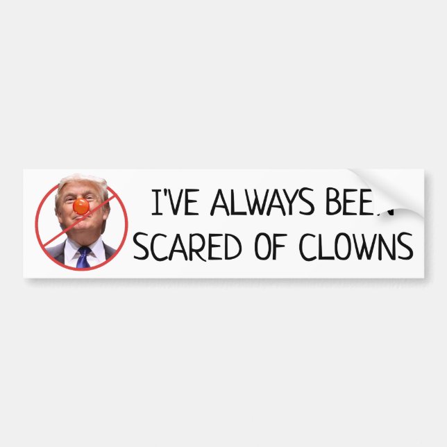 Skrämt Clowns Anti Donald Trump Bumper Sticker Bildekal (Framsidan)