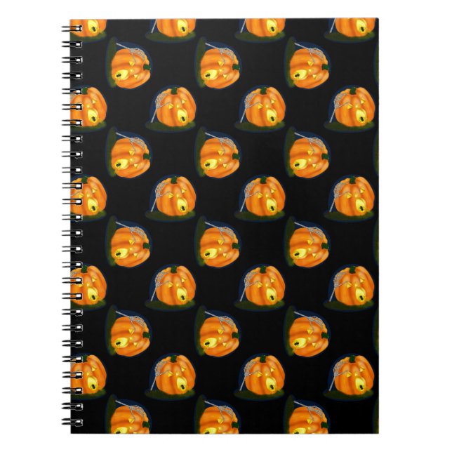 Skrämt Fånig Pumpkin Anteckningsbok Med Spiral (Framsidan)