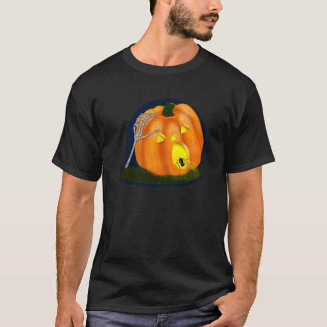 Skrämt Fånig Pumpkin T-shirt (Framsida)