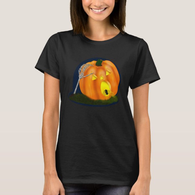 Skrämt Fånig Pumpkin Tee (Framsida)