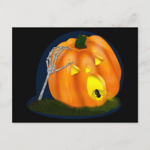Skrämt Fånig Pumpkin Vykort