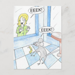 Skrämt födelsedag för mus vykort