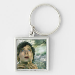 Skrämt FRODO™ Holding Ring Fyrkantig Silverfärgad Nyckelring