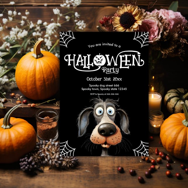 Skrämt hund Halloween fest Inbjudningar (Skapare uppladdad)