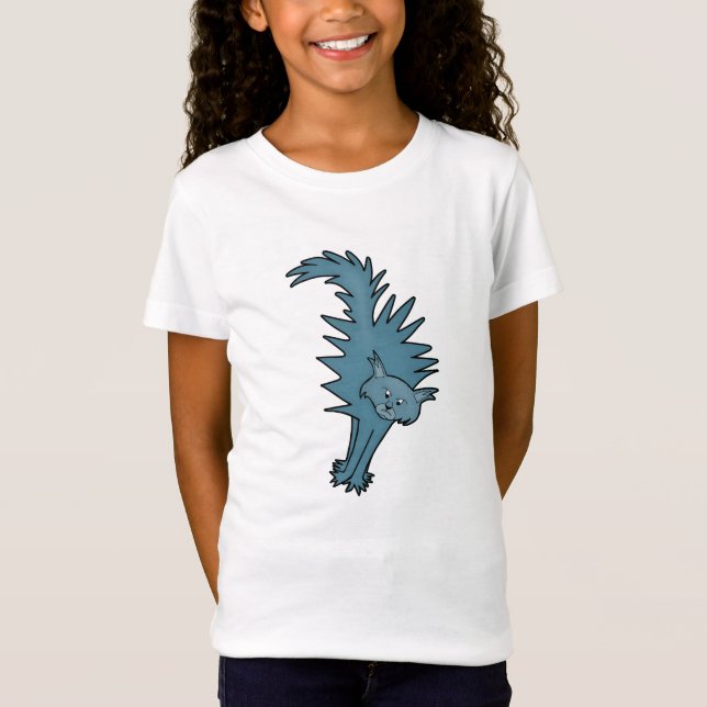 Skrämt katt t shirt (Framsida)