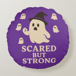 Skrämt men stark rund kudde