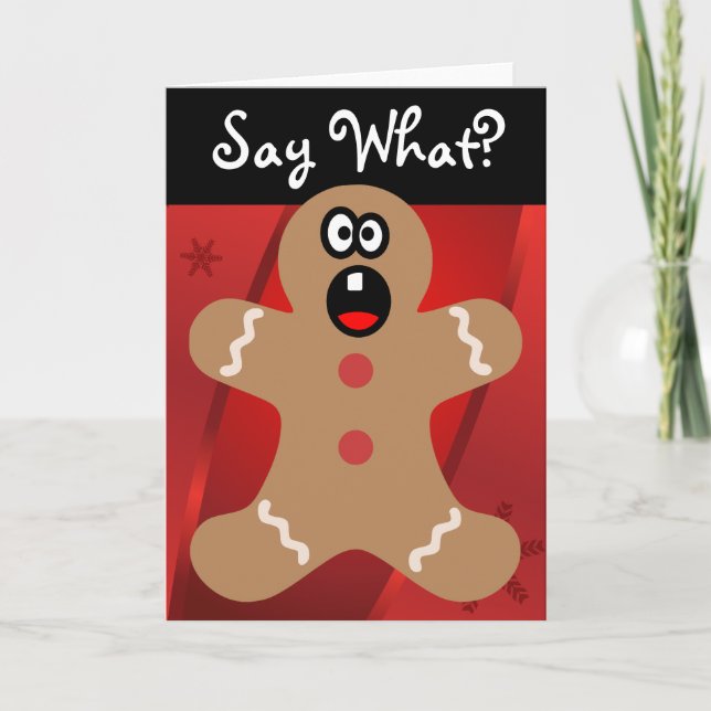 Skrämt Pepparkaksgubbar bästa julgäst Helgkort (Framsida)