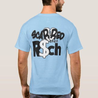 Skrämt sedan Rik Manar framsida och baksida T-skir T Shirt