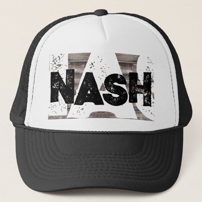 Skränkt grunge NASHVILLE-brev | Trucker Ha Keps (Framsida)