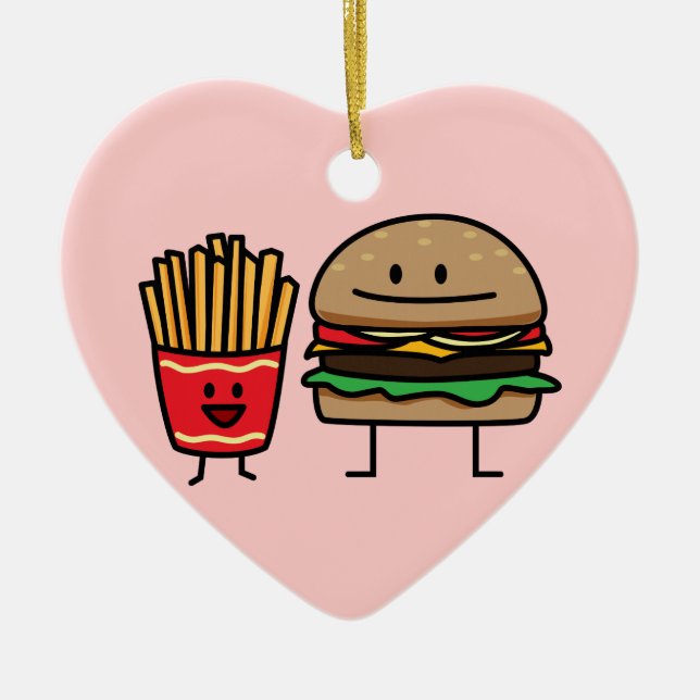 Skräp för hamburgare- och småfisksnabbmatbullen julgransprydnad keramik (Framsidan)