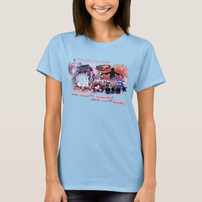 Skräp för Kärlek.Stoppa blödningen T-shirt (Framsida)