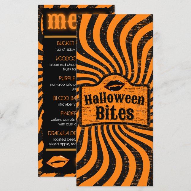 Skräp-Halloween Meny (Fram/baksida)