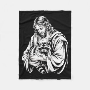 Skräp Panda Jesus Tvättbjörn Skräpad Tvättbjörn Dj Fleecefilt