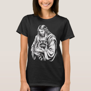 Skräp Panda Jesus Tvättbjörn Skräpad Tvättbjörn Dj T Shirt