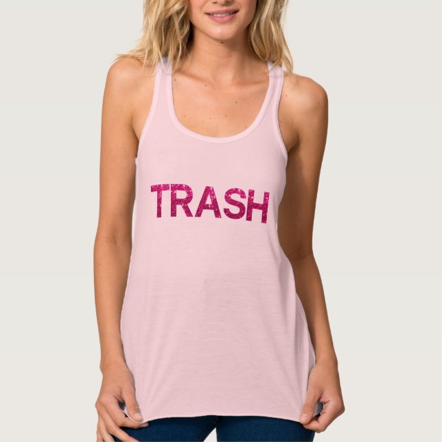 Skräp Rosa Glitter  Linne Med Racerback (Framsida)