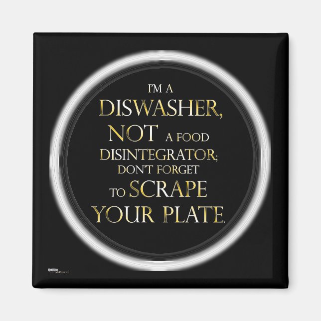 Skrapa ditt plan (Dishwasher) (Guld-effekt) Magnet (Framsidan)