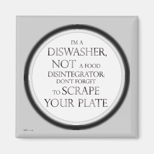 Skrapa ditt plan (Dishwasher) (Silver-effekt) Magnet (Framsidan)