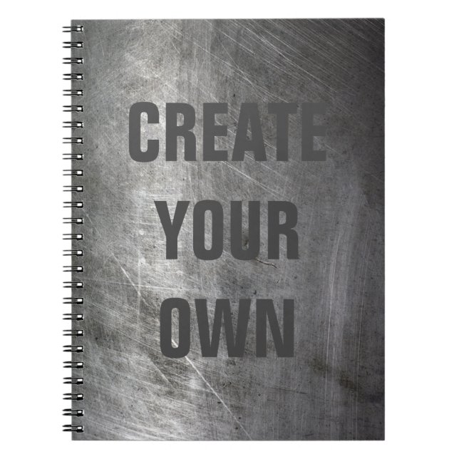 Skrapad borstad metallstruktur anteckningsbok (Framsidan)