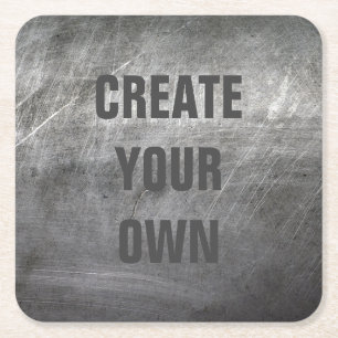 Skrapad borstad metallstruktur underlägg papper kvadrat