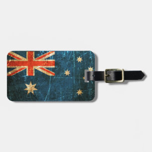 Skrapad och ha på sig australiensisk flagga för bagagebricka