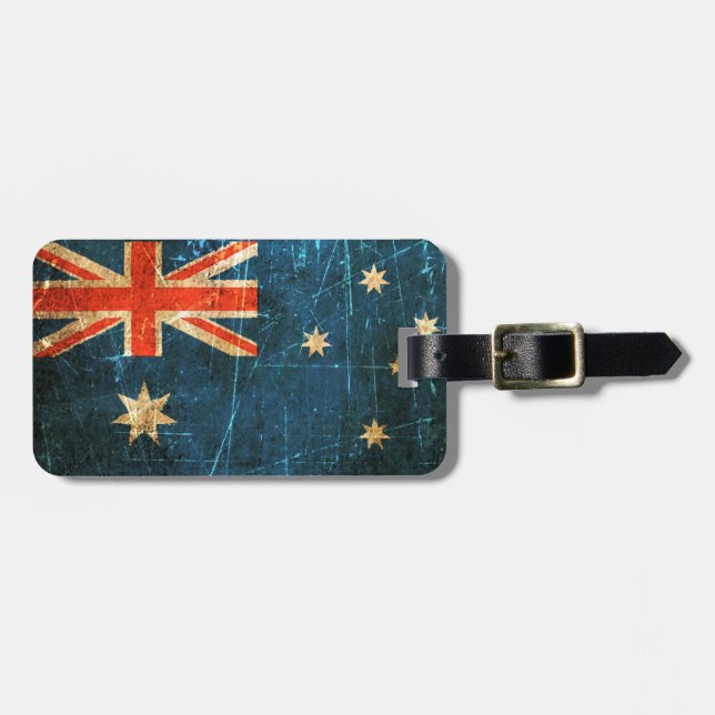 Skrapad och ha på sig australiensisk flagga för bagagebricka (Horisontell Framsida)
