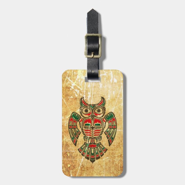 Skrapad och ha på sig Haidaandeuggla Bagagebricka (Vertikal Framsida)