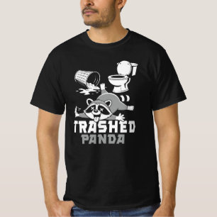 Skräpande Panda Rolig Tvättbjörn Stil Humor T Shirt