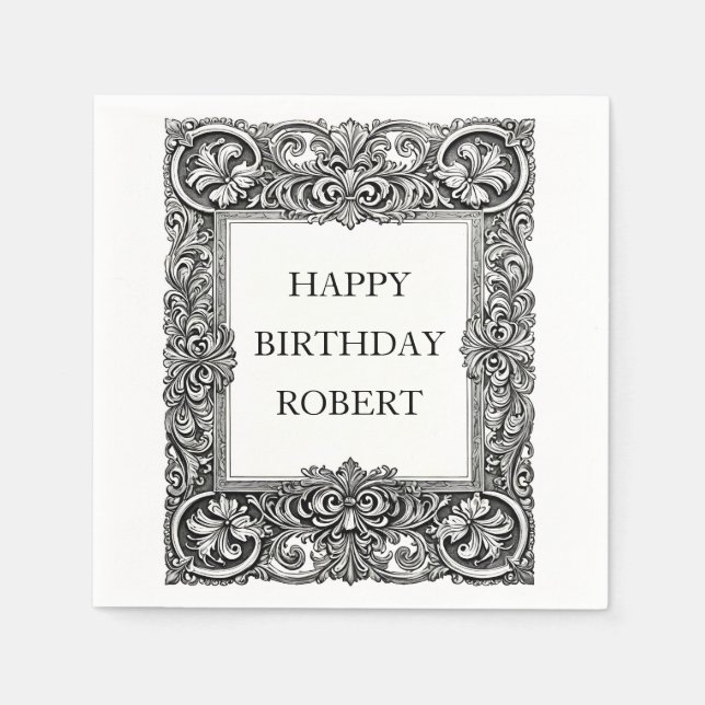 Skråpappersram i viktoriansk stil - elegant pappersservett (Framsidan)