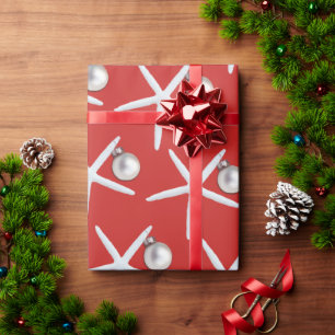 Skräpavfall från Starfish Mönster Red jul Presentpapper