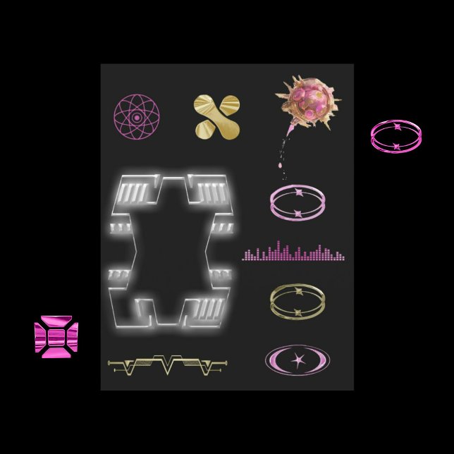 Skrapbodsetiketter i futuristiska Inslag (Skapare uppladdad)