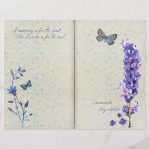 Skrapbok Ephemera för botaniska blå Blommigtar